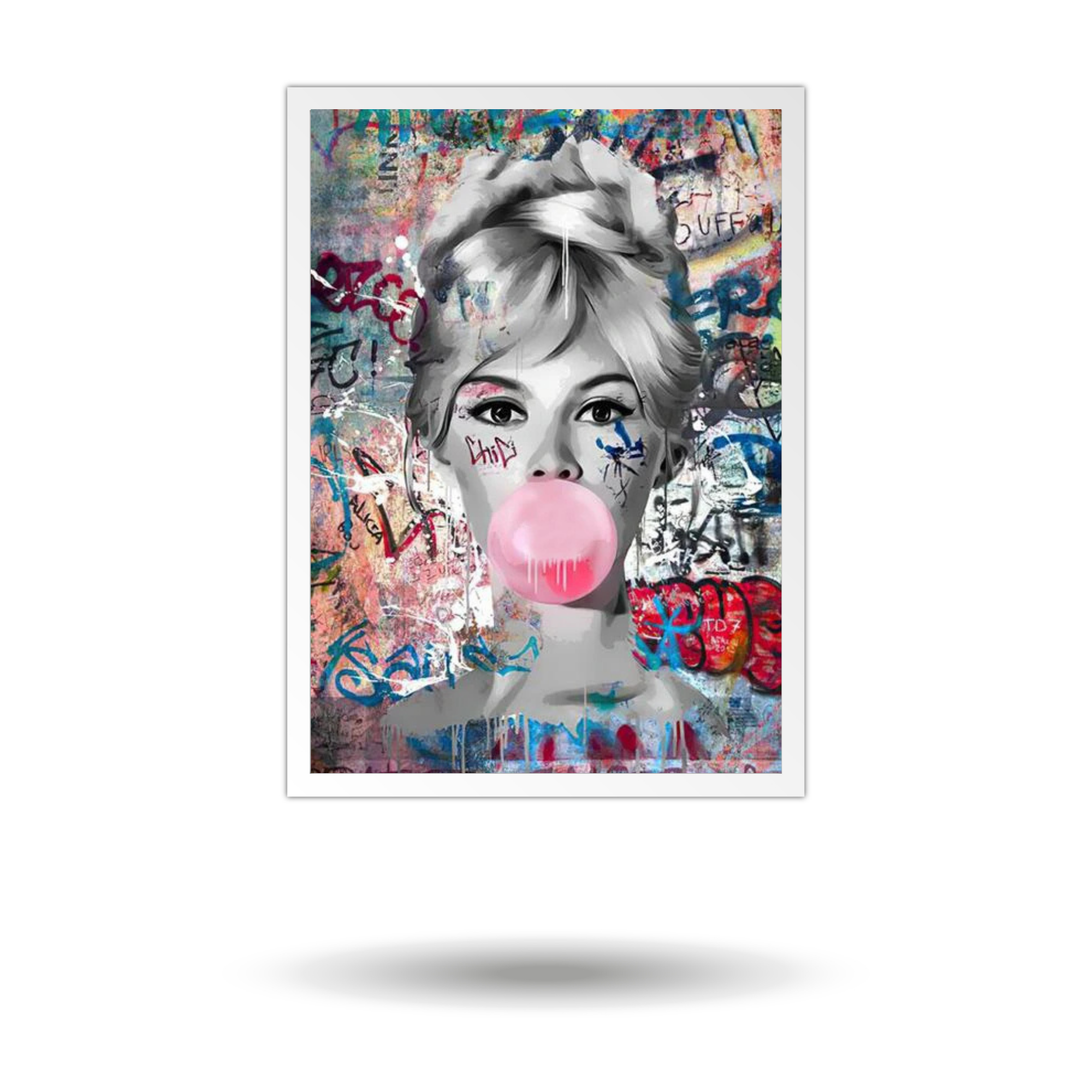 Wonderful Bubble Gum Wall Art – Famous Marilyn & Audrey Canvas - Mycanvart