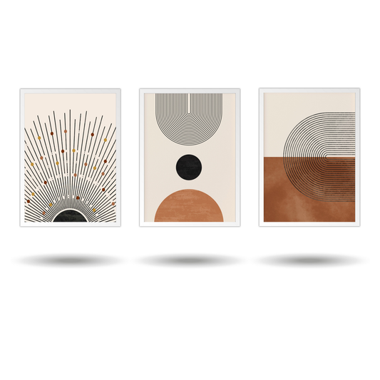 Modern Boho Wall Art Set – Minimalist Geometric Canvas Prints