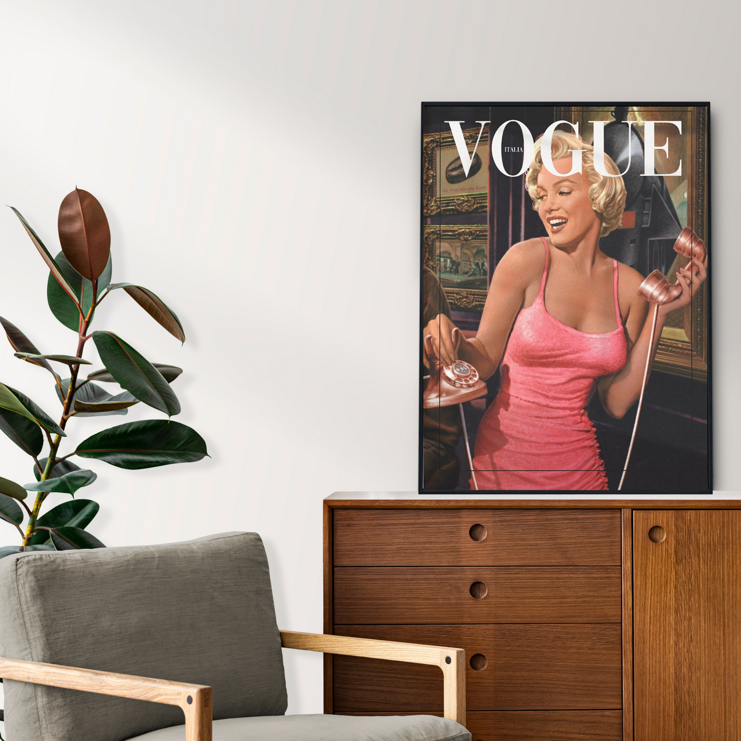 Elegant Marilyn Monroe Canvas – Vogue-Inspired Retro Glam Wall Art - Mycanvart