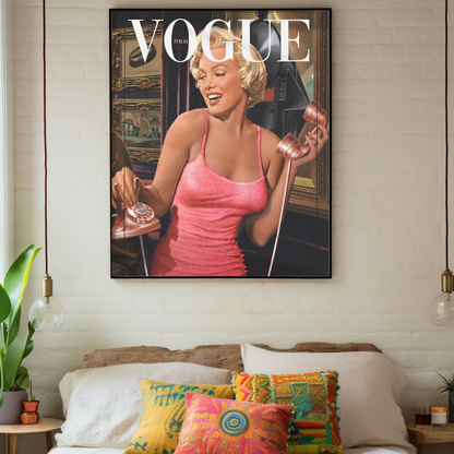 Elegant Marilyn Monroe Canvas – Vogue-Inspired Retro Glam Wall Art - Mycanvart