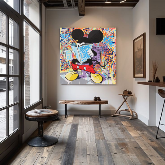 Graffiti Mickey Mouse Canvas Wall Art –Graffiti Inspired Wall Art for Modern Interiors