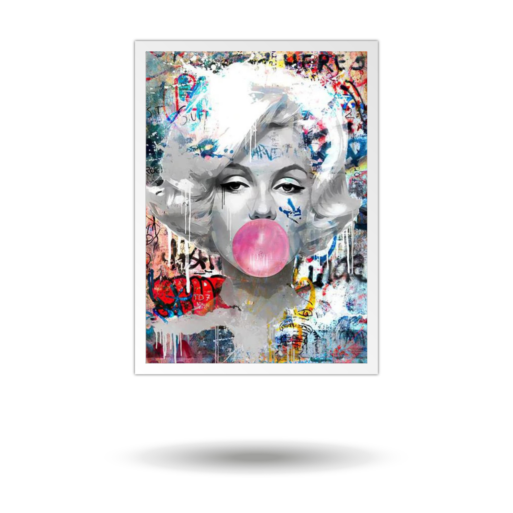 Wonderful Bubble Gum Wall Art – Famous Marilyn & Audrey Canvas - Mycanvart