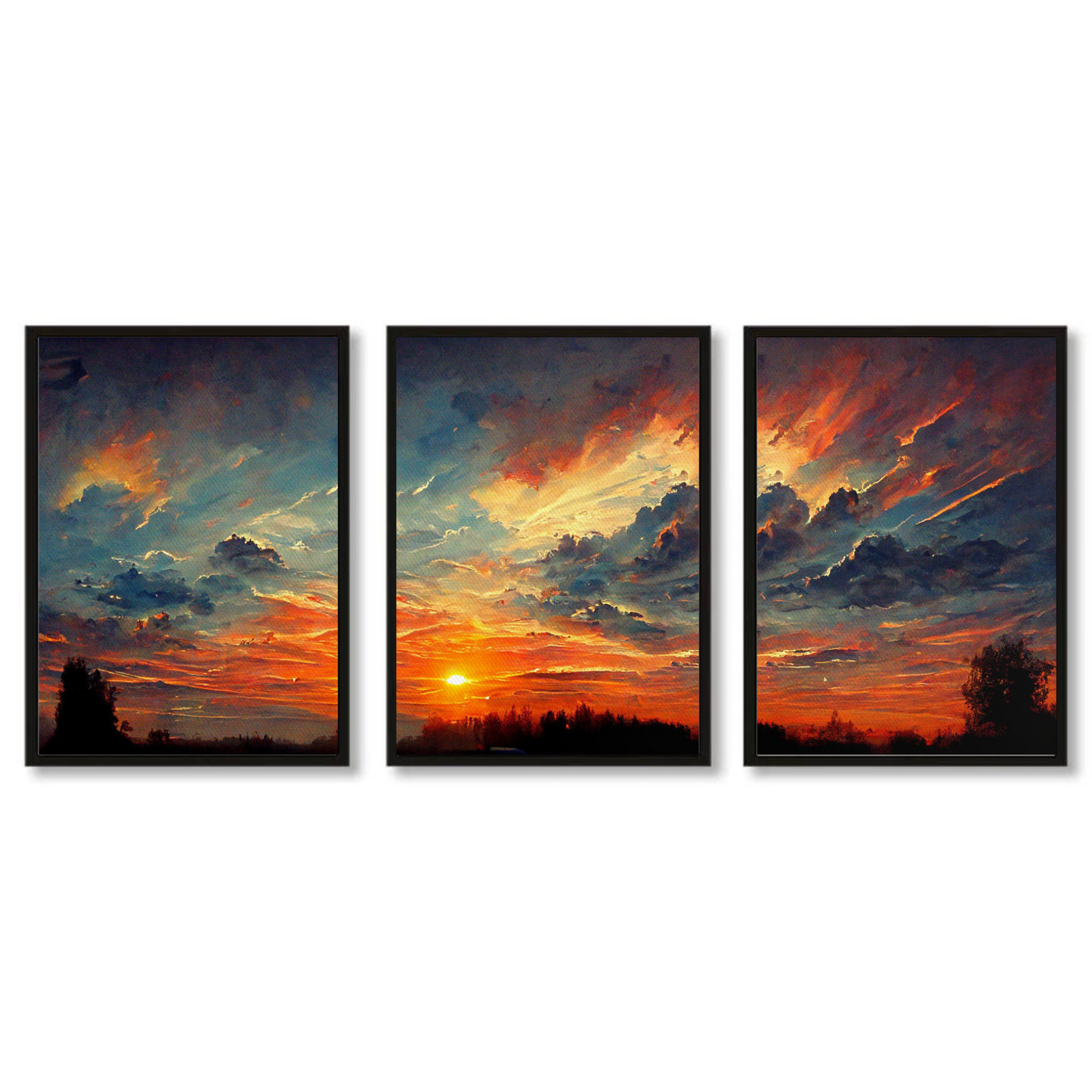 Sunset Glow 3-Piece Canvas Wall Art – Serene & Vibrant Modern Wall Art  Decor