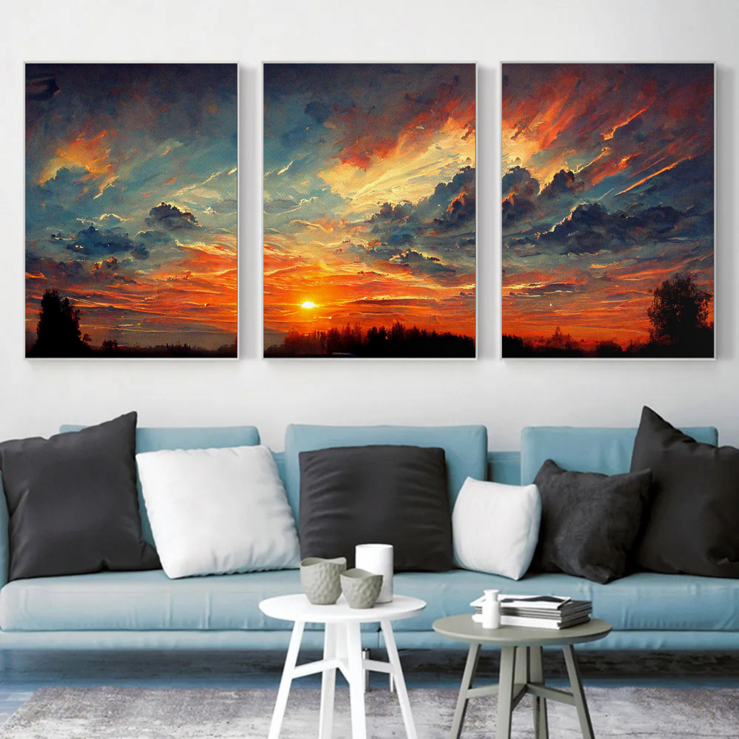 Sunset Glow 3-Piece Canvas Wall Art – Serene & Vibrant Modern Wall Art  Decor