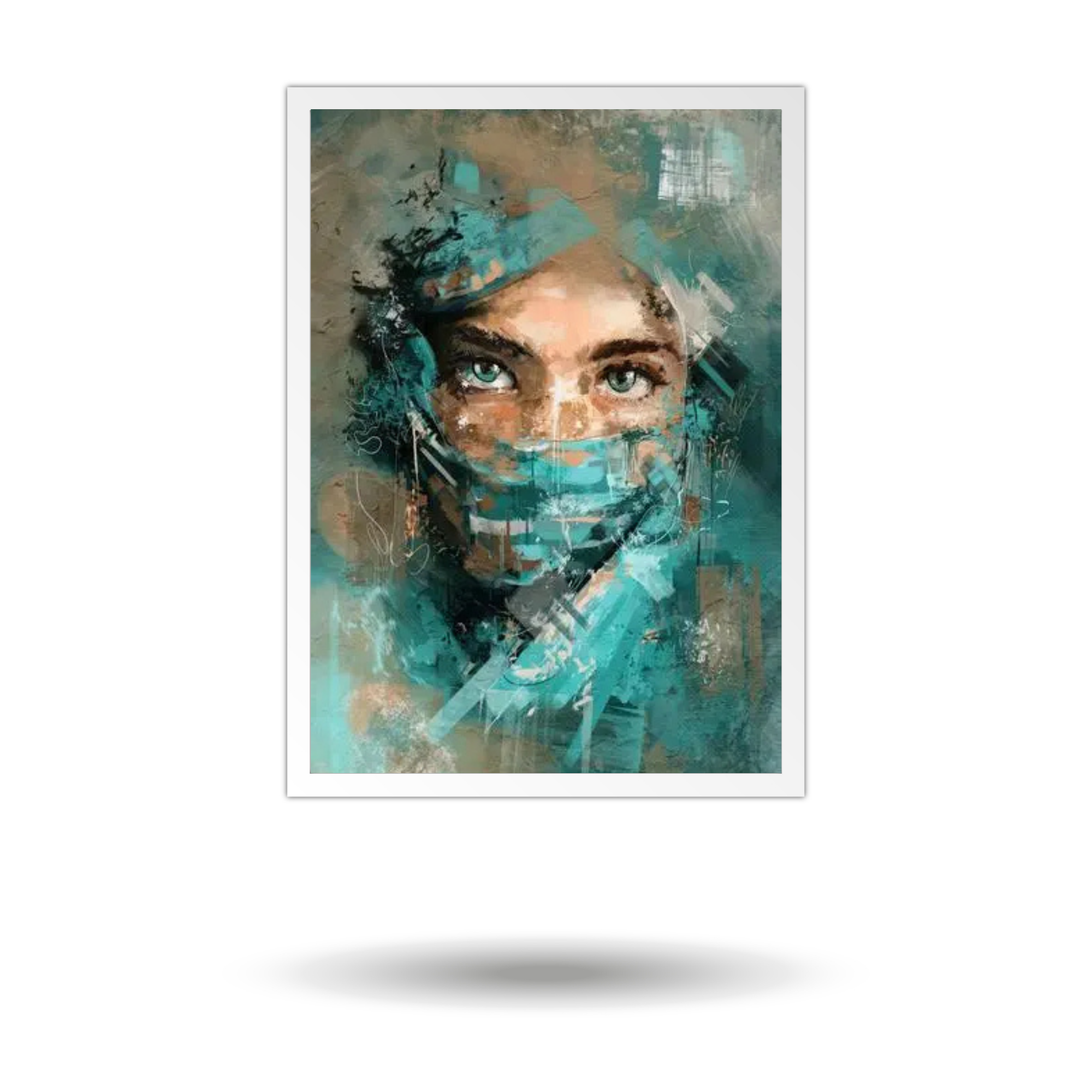 Beautiful Green Eyes Girl - High Quality Wall Art Canvas - Mycanvart