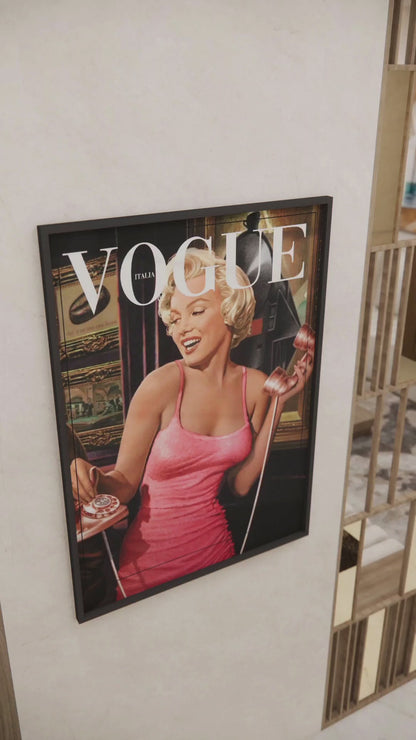 Elegant Marilyn Monroe Canvas – Vogue-Inspired Retro Glam Wall Art